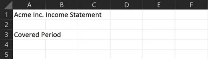 Income statement Excel file title