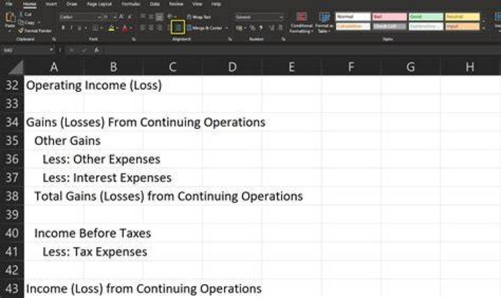 Indent function for laying out cells on Excel