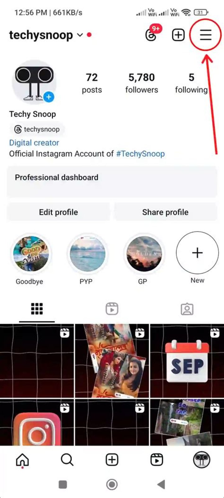 instagram app setting - clear storage and cache - screenshot