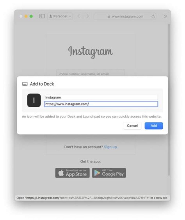 Instagram app setting main menu