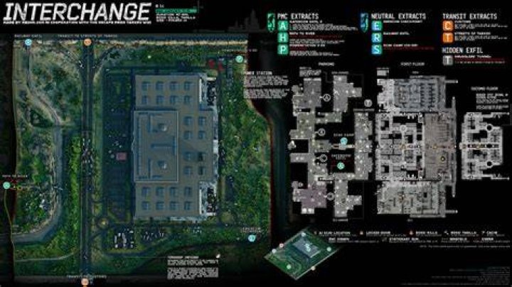 Interchange map from Escape From Tarkov.