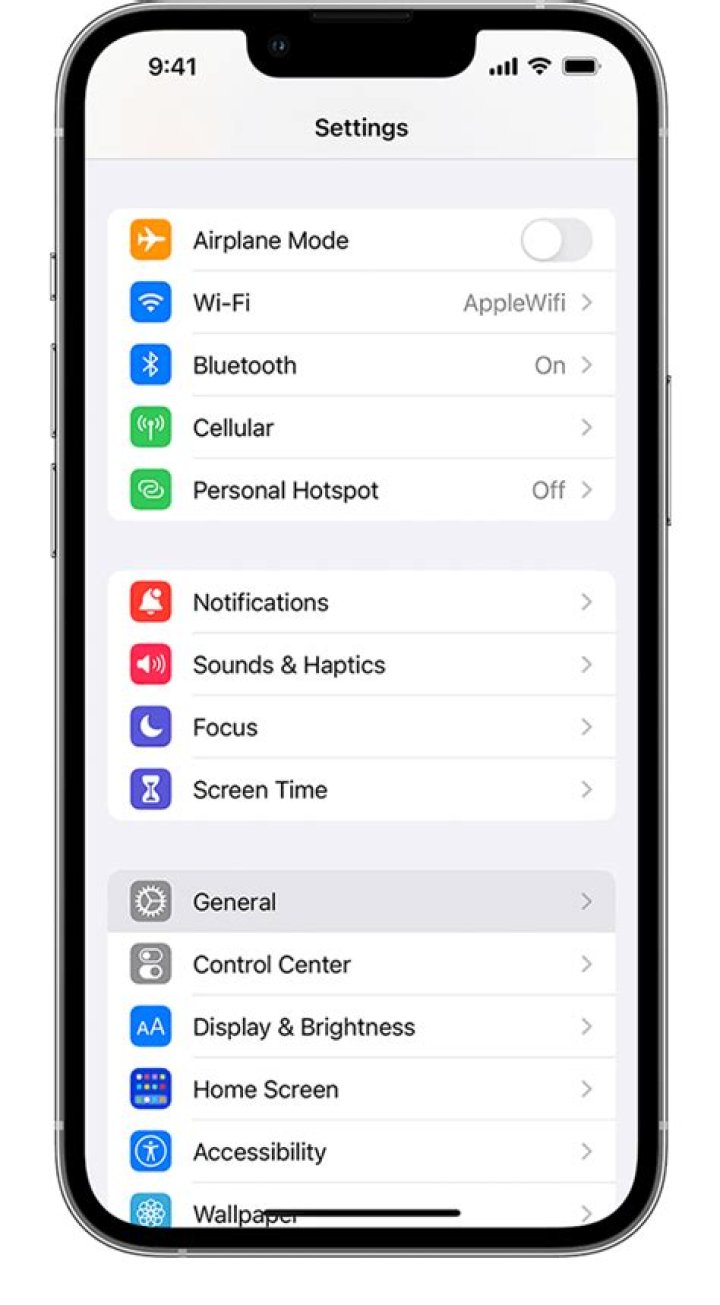iPhone settings