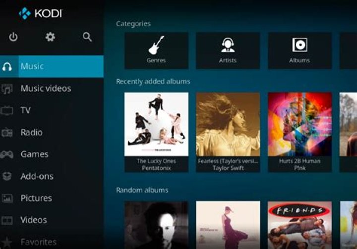 Kodi web interface - music