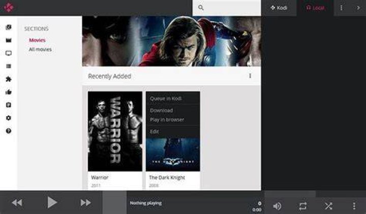 Kodi web interface - play in browser