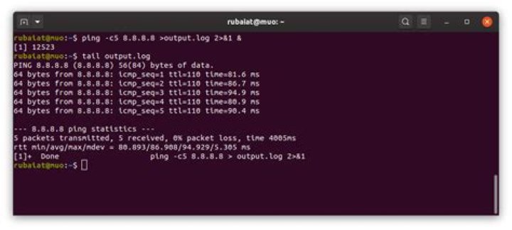 Linux command background redirect output