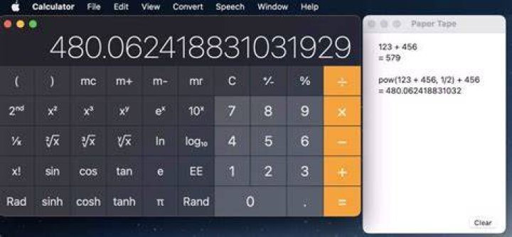 macOS scientific calculator