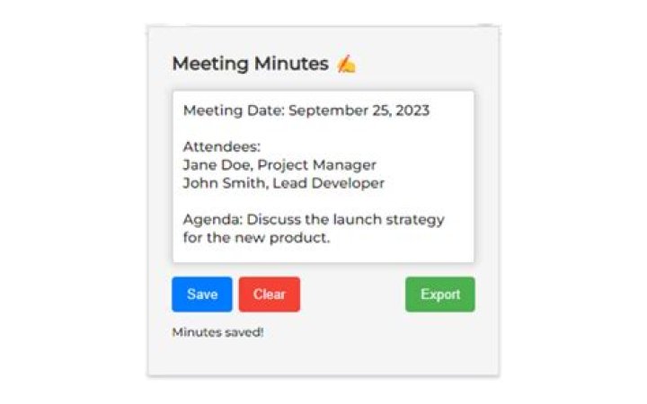 Meeting Notes Extension Screenshot