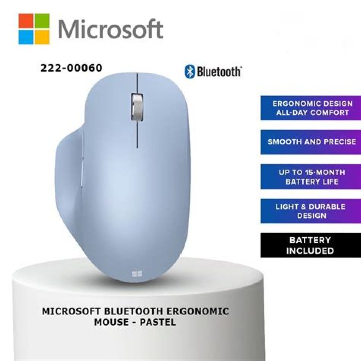 Microsoft Bluetooth Ergonomic Mouse Pastel Blue