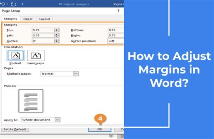 Microsoft Word margin formatting options
