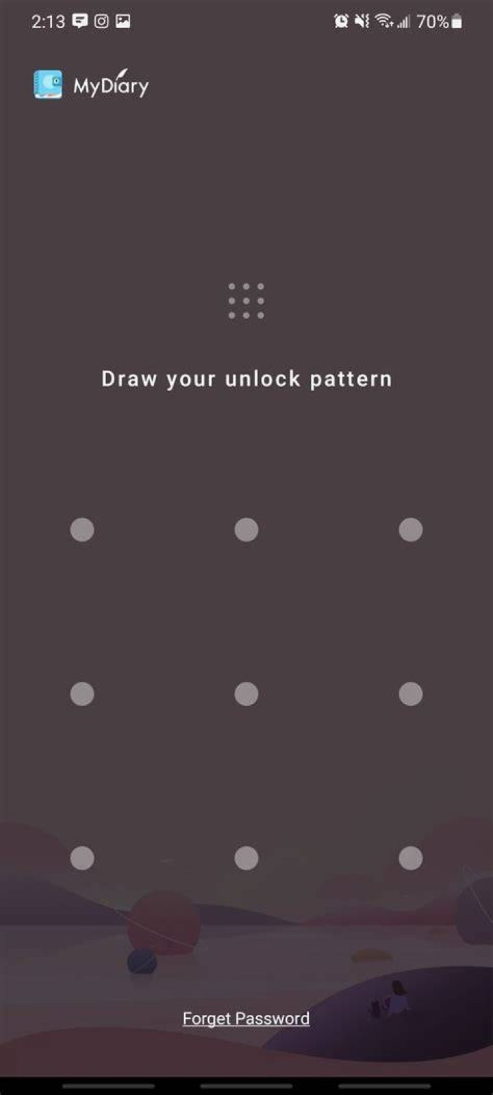 mydiary app lock screen