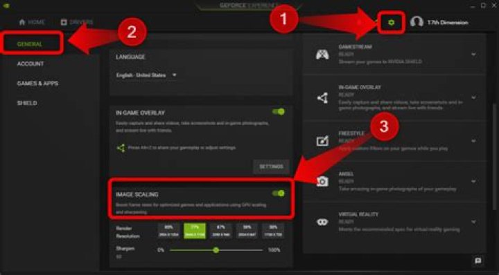 nvidia control panel image scaling option