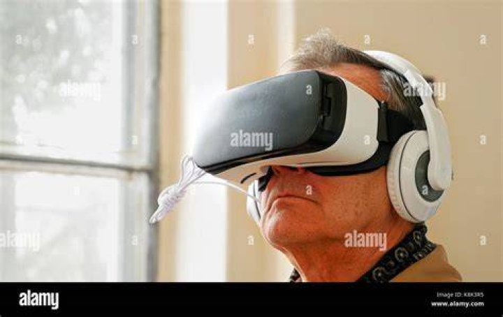 Old Man Wearing VR Headset