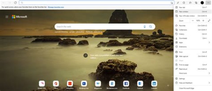 Open InPrivate window via More menu
