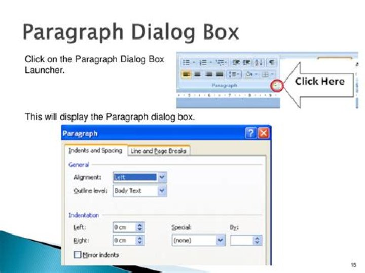 paragraph dialog box