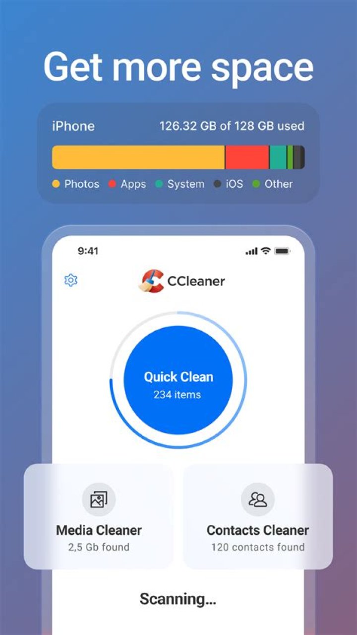 Phone Cleaner home screen