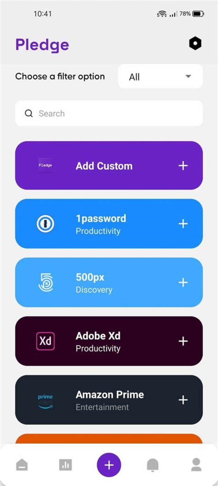 Pledge Subscription Selection