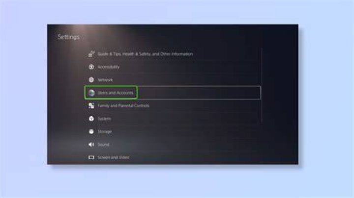 PS5 user and accounts settings