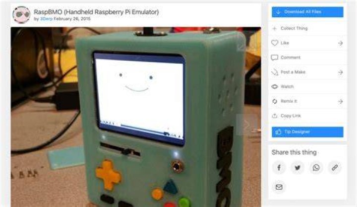 RaspBMO Handheld Raspberry Pi game emulator