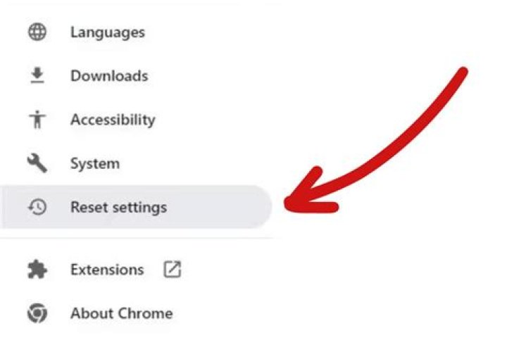 Reset the Chrome browser