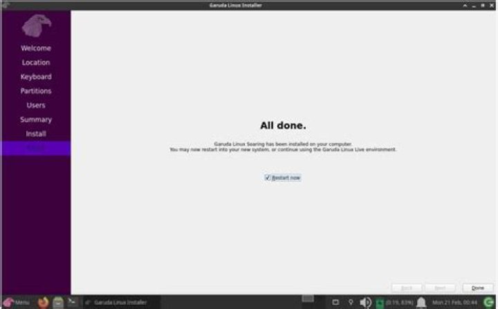 Restart your Garuda Linux machine