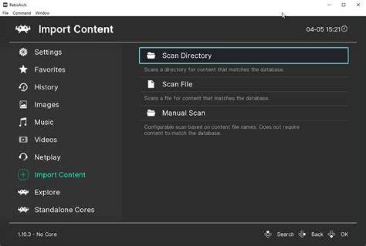 Retroarch Import Content Scan Directory