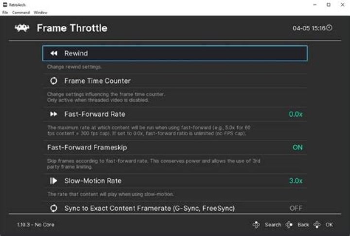 Retroarch Settings Frame Throttle