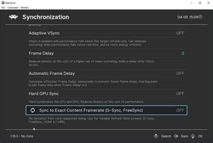 Retroarch Settings Video Synchronization