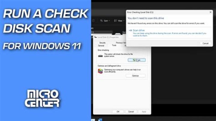 Running Check Disk Scan in Windows Command Prompt