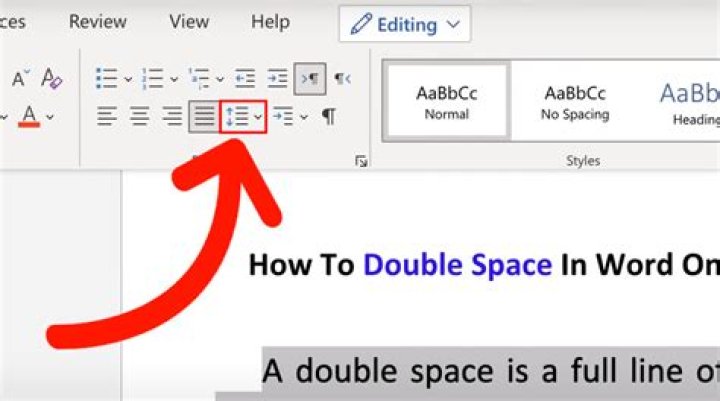 Selecting double space between lines from the layout tab