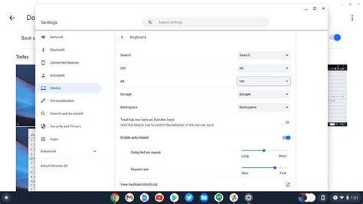 settings menu on chrome os
