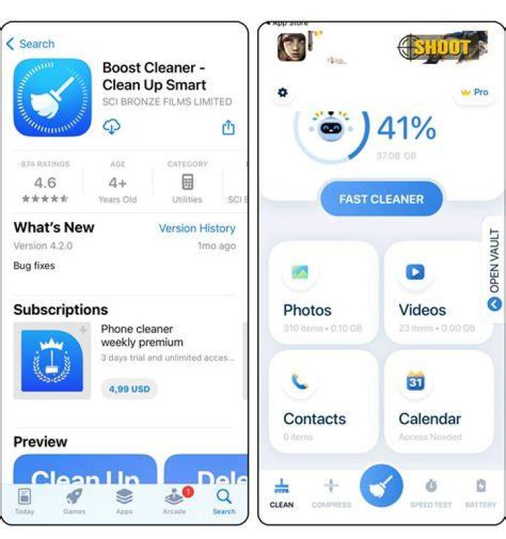 smart cleaner app categories 
