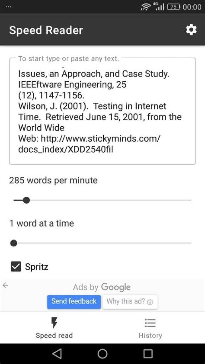 Speed Reader - Main