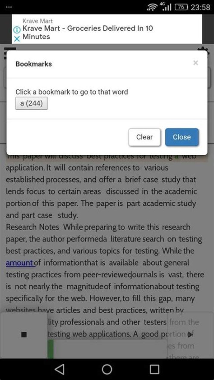 SpeedRead - Bookmark