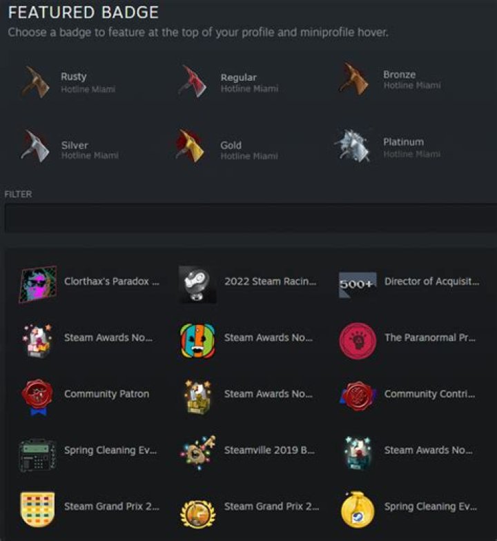 Steam badges
