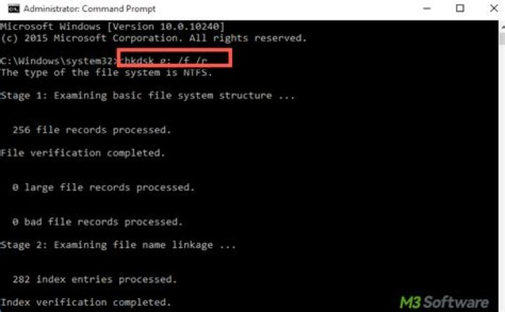 The chkdsk command 