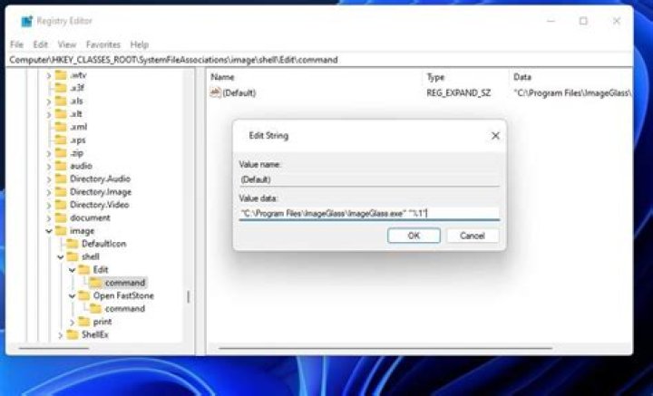 The Edit String window 