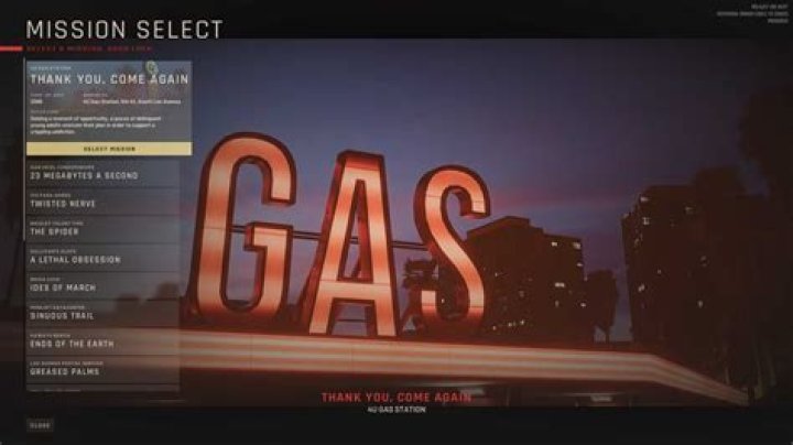 The mission select screen in Red Dead Redemption 2, Chapter 1
