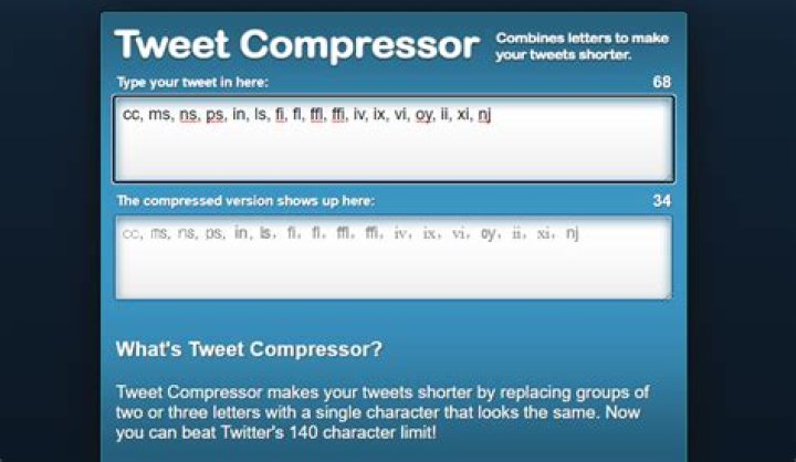 tweet compressor