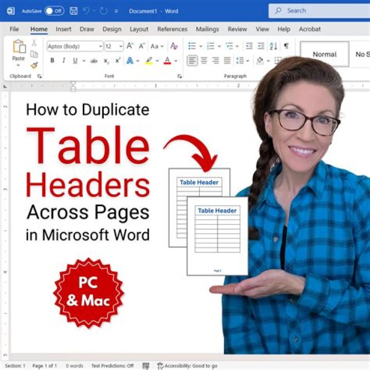 Using appropriate headers for tables