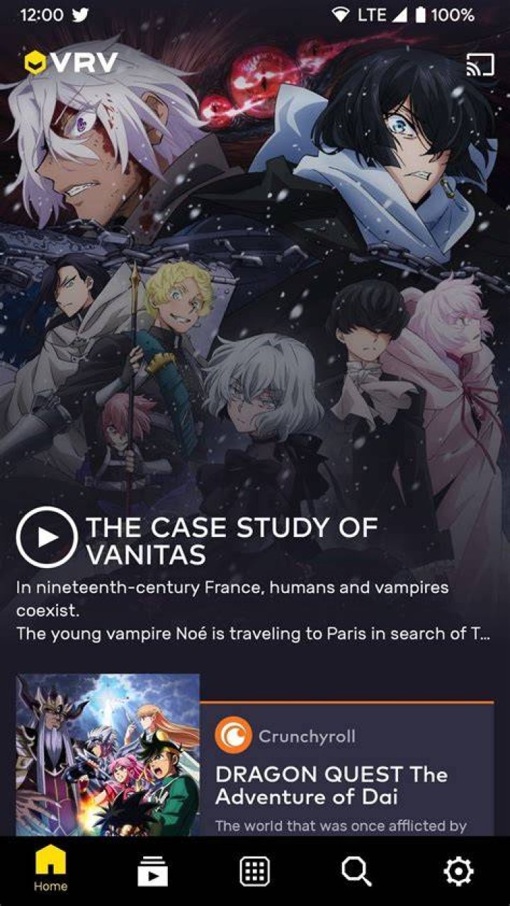 VRV app Home page
