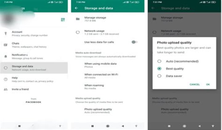 WhatsApp upload quality settings options