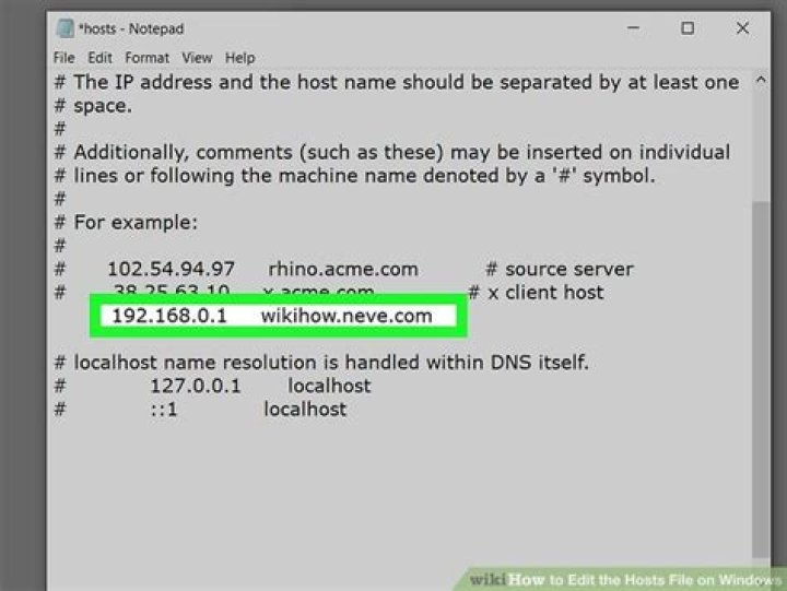 windows hosts file