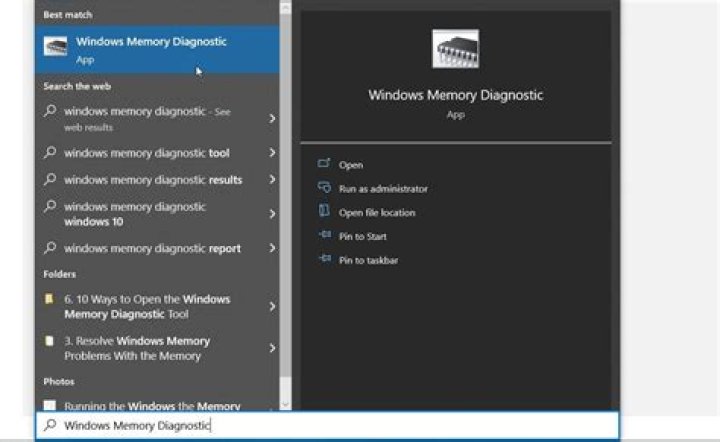 Windows memory diagnostic tool