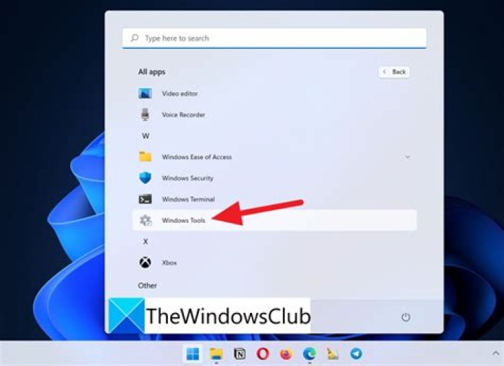 Windows Tools in Start menu