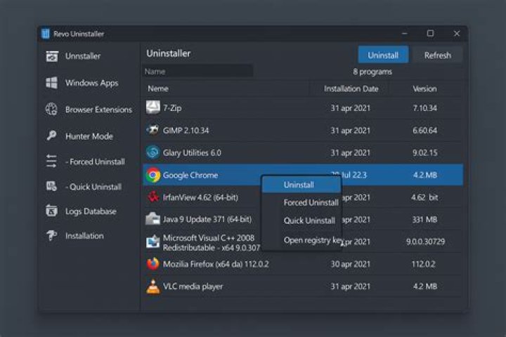 Windows Uninstall Chrome Dark