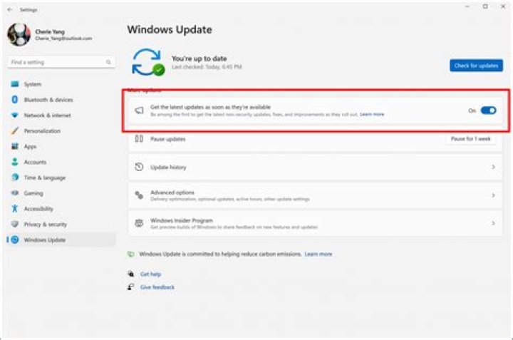Windows Update Settings Preview